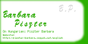 barbara piszter business card